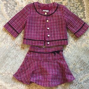 Pink & Navy Janie & Jack Boulce Skirt & Skirt Set